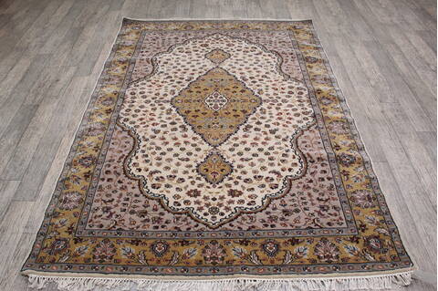 Mahi Beige Hand Knotted 51 X 71 Area Rug 905-146772 Image 1
