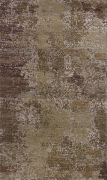 Indian Jaipur Green Rectangle 3x5 ft Wool and Raised Silk Carpet 146794