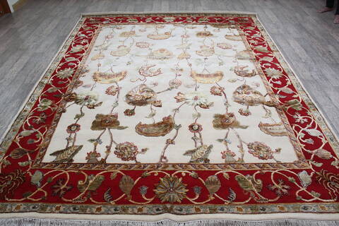 Jaipur White Hand Knotted 710 X 910 Area Rug 905-146818 Image 1