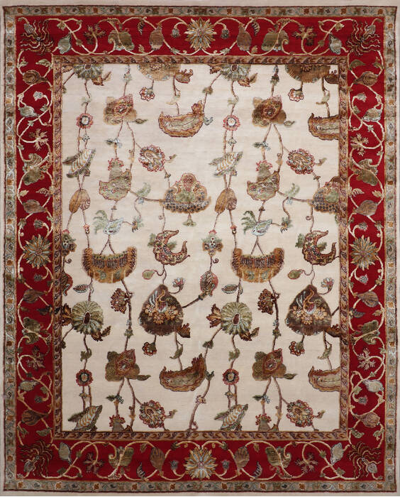 Jaipur White Hand Knotted 710 X 910 Area Rug 905-146818 Image 0