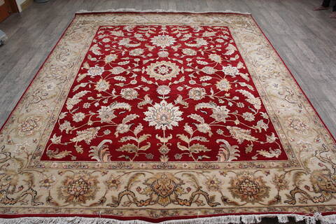 Jaipur Red Hand Knotted 80 X 101 Area Rug 905-146840 Image 1