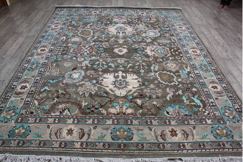 Jaipur Green Hand Knotted 711 X 911 Area Rug 905-146851 Image 1