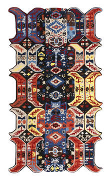 Modern Multicolor Hand Tufted 4'0" X 8'0"  Area Rug 902-146868