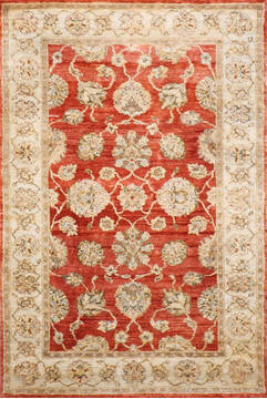 Indian Jaipur Red Rectangle 3x5 ft Silk Carpet 146870