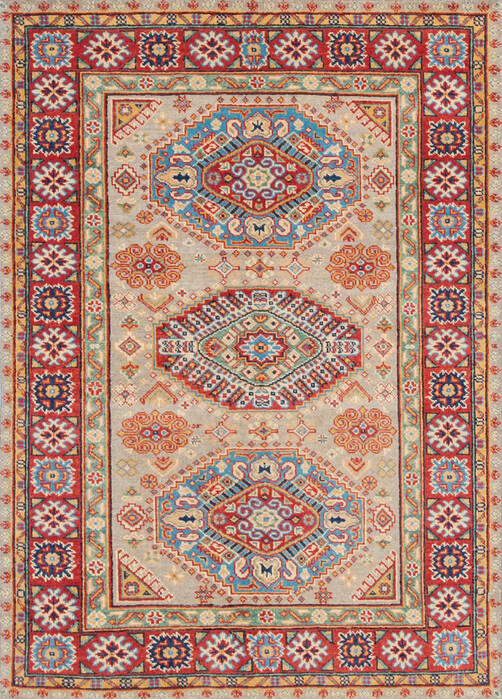 Kazak Beige Hand Knotted 38 X 53 Area Rug 700-146871 Image 0