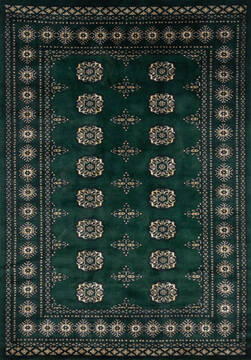 Pakistani Bokhara Green Rectangle 4x6 ft Wool Carpet 146872