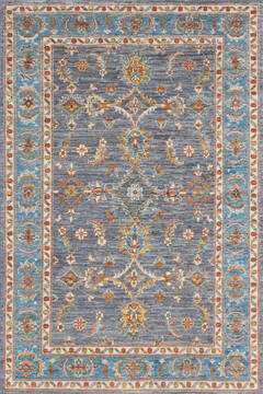 Afghan Chobi Grey Rectangle 4x6 ft Wool Carpet 146875