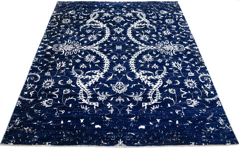 Chobi Blue Hand Knotted 82 X 100 Area Rug 700-146878 Image 1