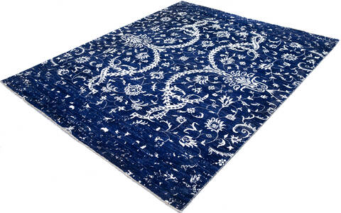 Chobi Blue Hand Knotted 82 X 100 Area Rug 700-146878 Image 2