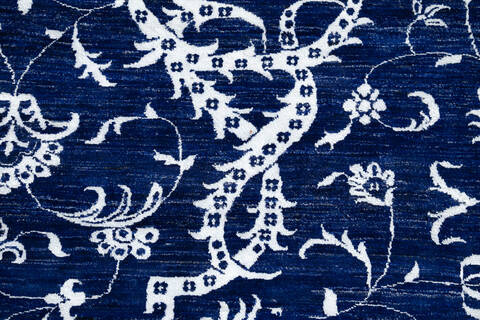 Chobi Blue Hand Knotted 82 X 100 Area Rug 700-146878 Image 5
