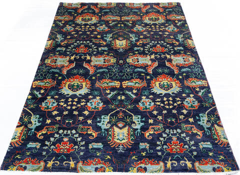 Chobi Blue Hand Knotted 511 X 90 Area Rug 700-146883 Image 1