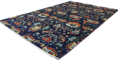 Chobi Blue Hand Knotted 511 X 90 Area Rug 700-146883 Image 2