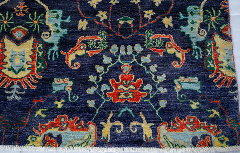 Chobi Blue Hand Knotted 511 X 90 Area Rug 700-146883 Image 4