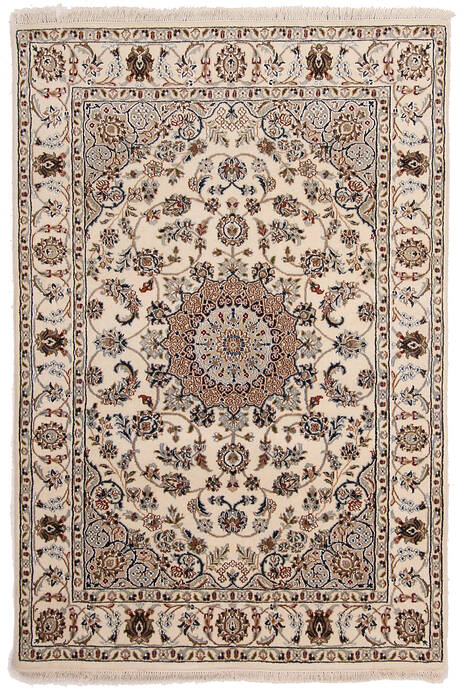 Nain White Hand Knotted 60 X 40 Area Rug 254-146894 Image 0