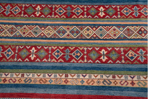 Kazak Multicolor Hand Knotted 68 X 99 Area Rug 700-146897 Image 3