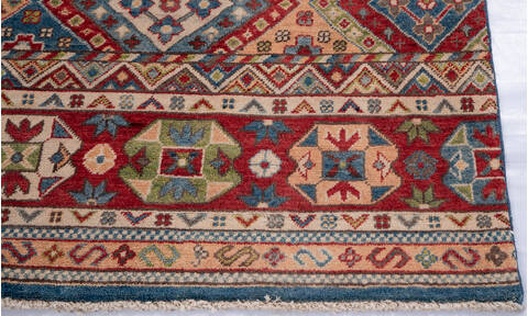 Kazak Multicolor Hand Knotted 68 X 99 Area Rug 700-146897 Image 4
