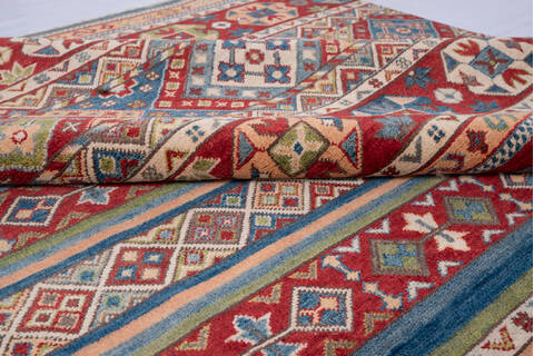 Kazak Multicolor Hand Knotted 68 X 99 Area Rug 700-146897 Image 5