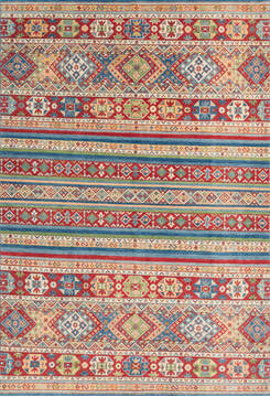 Kazak Multicolor Hand Knotted 6'8" X 9'9"  Area Rug 700-146897