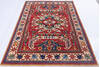 Kazak Red Hand Knotted 50 X 69  Area Rug 700-146900 Thumb 1