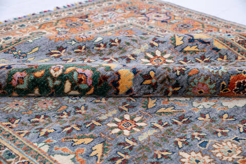 Chobi Grey Hand Knotted 62 X 810 Area Rug 700-146905 Image 5