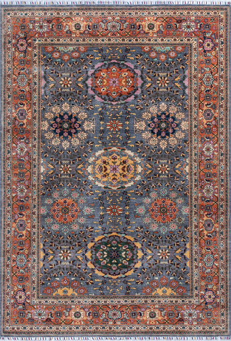 Chobi Grey Hand Knotted 62 X 810 Area Rug 700-146905 Image 0