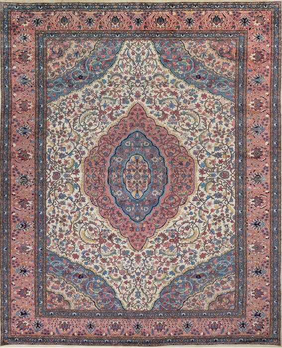 Pak-Persian Beige Hand Knotted 104 X 128 Area Rug 700-146910 Image 0