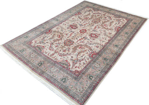 Pak-Persian Beige Hand Knotted 69 X 100 Area Rug 700-146911 Image 2