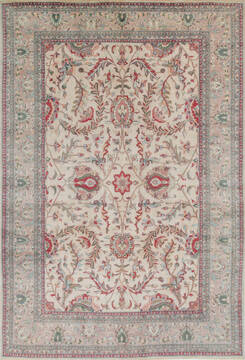 Pak-Persian Beige Hand Knotted 6'9" X 10'0"  Area Rug 700-146911