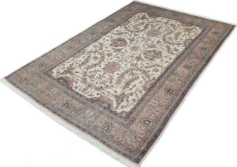 Pak-Persian Beige Hand Knotted 68 X 100 Area Rug 700-146914 Image 2