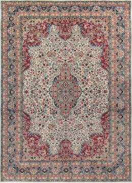 Pak-Persian Beige Hand Knotted 7'0" X 9'11"  Area Rug 700-146916