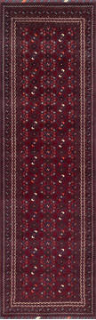 Afghan Khan Mohammadi Red Runner 10 to 12 ft Wool and Silk Carpet 146919