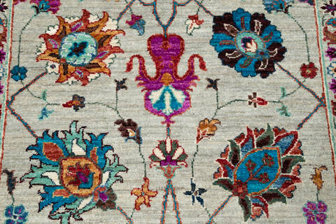 Chobi Grey Runner Hand Knotted 29 X 108 Area Rug 700-146958 Image 4