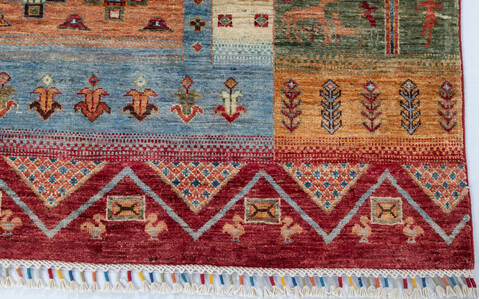 Chobi Multicolor Hand Knotted 611 X 101 Area Rug 700-146962 Image 3