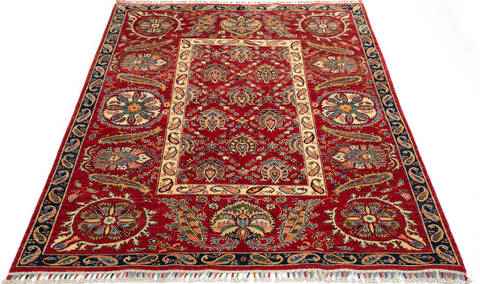 Chobi Red Hand Knotted 57 X 75 Area Rug 700-146965 Image 1