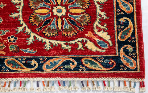 Chobi Red Hand Knotted 57 X 75 Area Rug 700-146965 Image 4