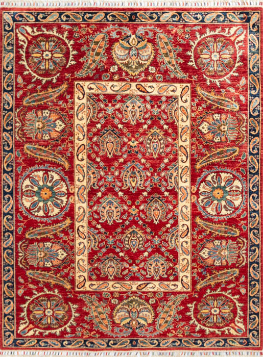 Chobi Red Hand Knotted 57 X 75 Area Rug 700-146965 Image 0