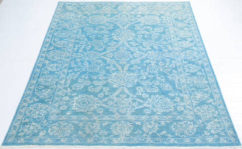 Chobi Blue Hand Knotted 57 X 76 Area Rug 700-146967 Image 1