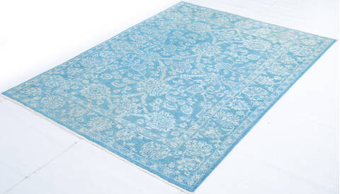 Chobi Blue Hand Knotted 57 X 76 Area Rug 700-146967 Image 2