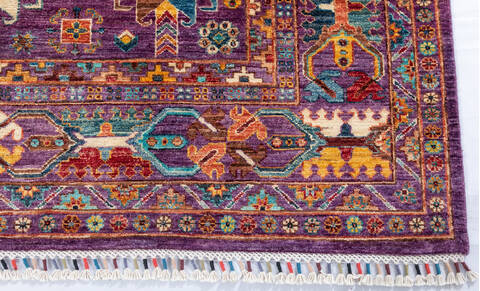 Chobi Purple Hand Knotted 59 X 80 Area Rug 700-146972 Image 3
