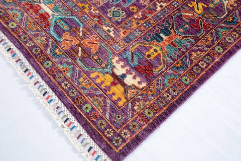 Chobi Purple Hand Knotted 59 X 80 Area Rug 700-146972 Image 4
