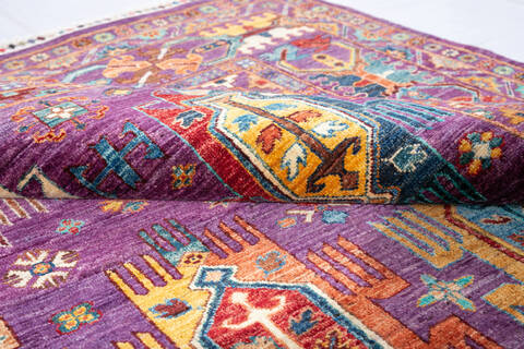 Chobi Purple Hand Knotted 59 X 80 Area Rug 700-146972 Image 6