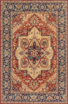 Chobi Red Hand Knotted 6'1" X 8'10"  Area Rug 700-146977