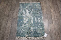 Jaipur Blue Hand Knotted 2'0" X 3'1"  Area Rug 124-146981