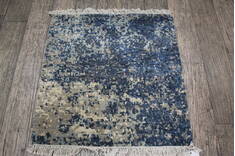 Jaipur Blue Square Hand Knotted 2'0" X 2'0"  Area Rug 124-146984