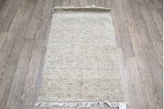 Jaipur White Runner Hand Knotted 2'6" X 4'0"  Area Rug 124-146994