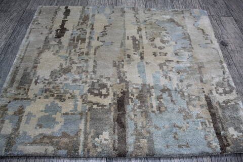 Jaipur White Square Hand Knotted 20 X 20 Area Rug 124-146995 Image 2