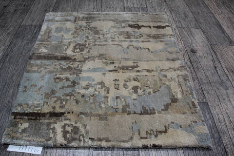 Jaipur White Square Hand Knotted 20 X 20 Area Rug 124-146995 Image 3