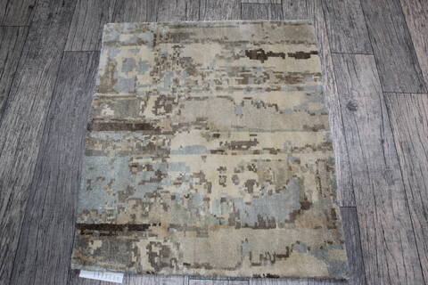 Jaipur White Square Hand Knotted 20 X 20 Area Rug 124-146995 Image 0