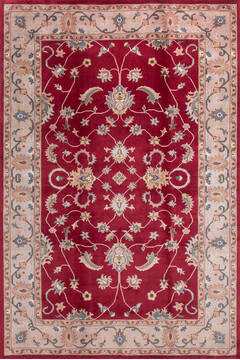 Pak-Persian Red Hand Knotted 6'0" X 9'0"  Area Rug 700-146996