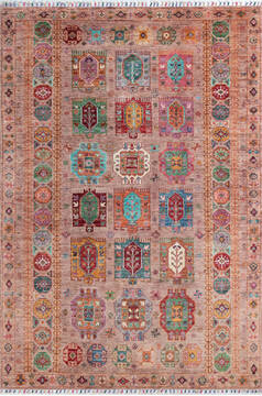 Chobi Brown Hand Knotted 5'8" X 8'3"  Area Rug 700-147000